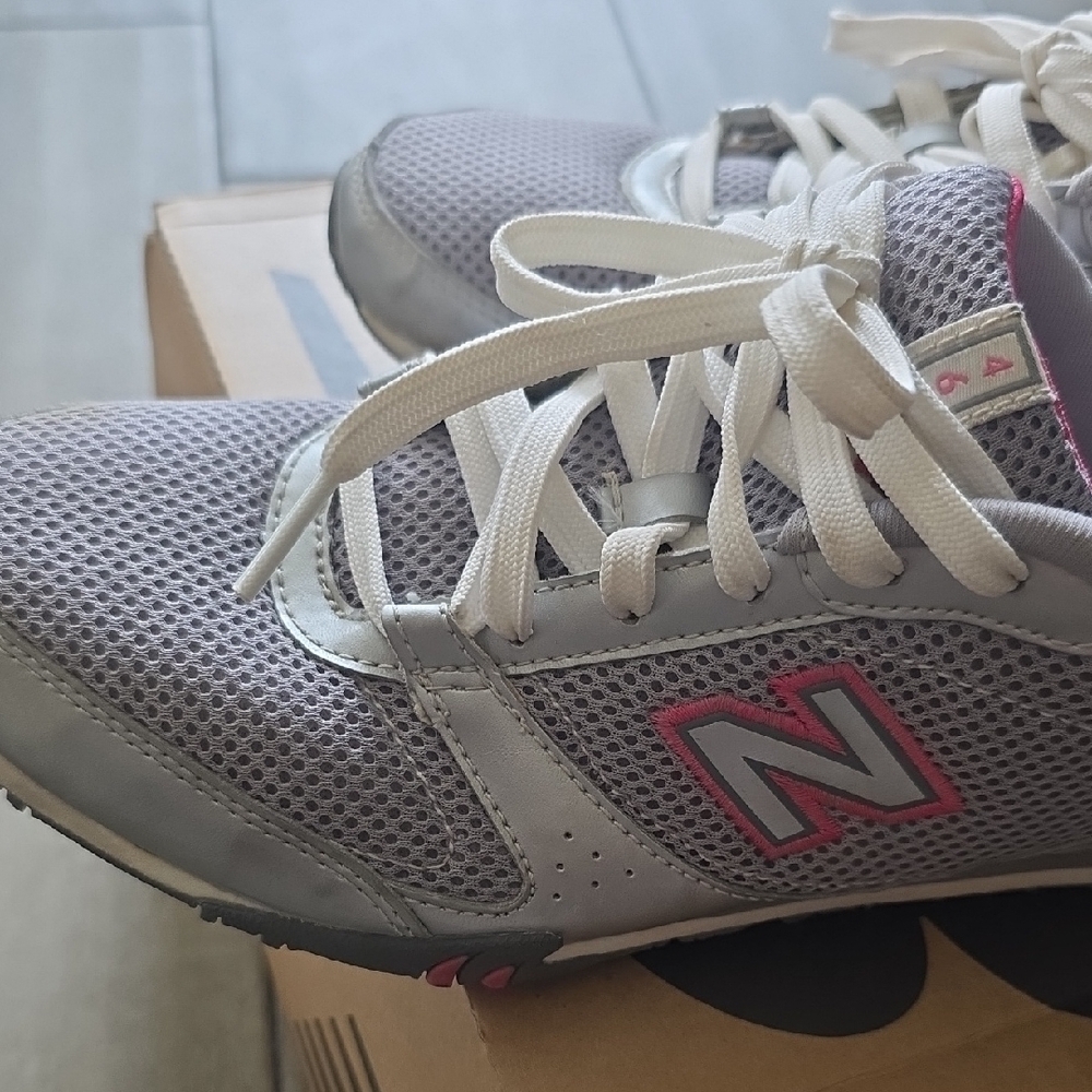New Balance Gray and Pink Performance Sneakers